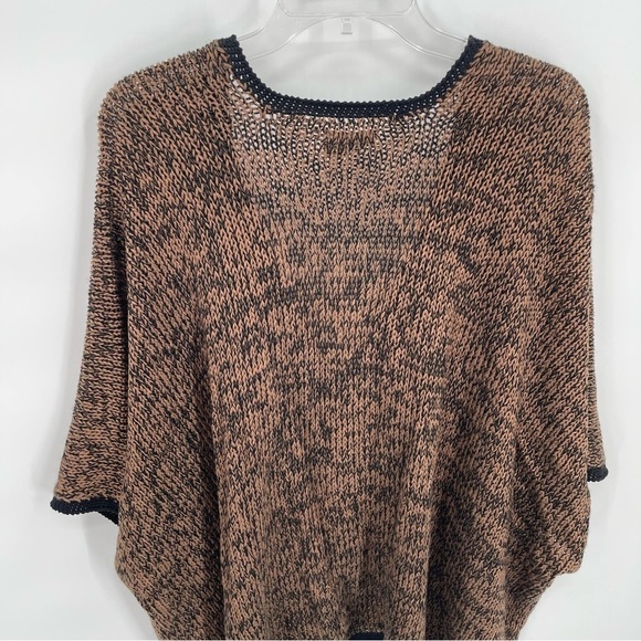 Soft Surrounding womens Knit Crochet Casual Cape One Size brown black - Picture 9 of 10
